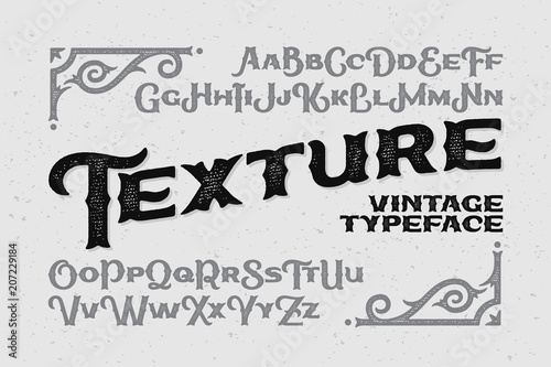 Vintage typeface named "Texture" with noise effect