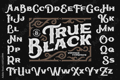 Bold rough typeface with decorative textured ornate