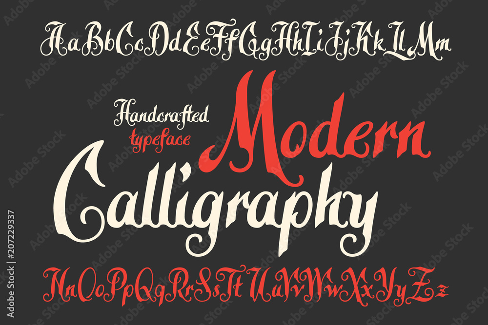 Naklejka Modern calligraphic handcrafted typeface