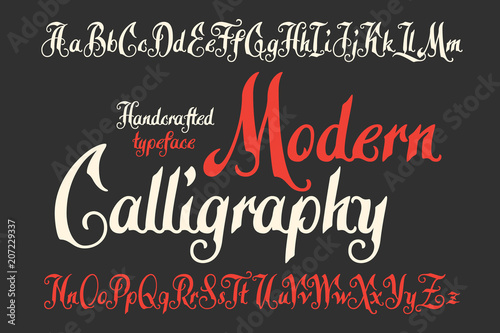 Modern calligraphic handcrafted typeface