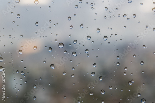 Rain drop on the window glass