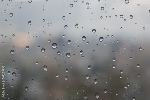 Rain drop on the window glass