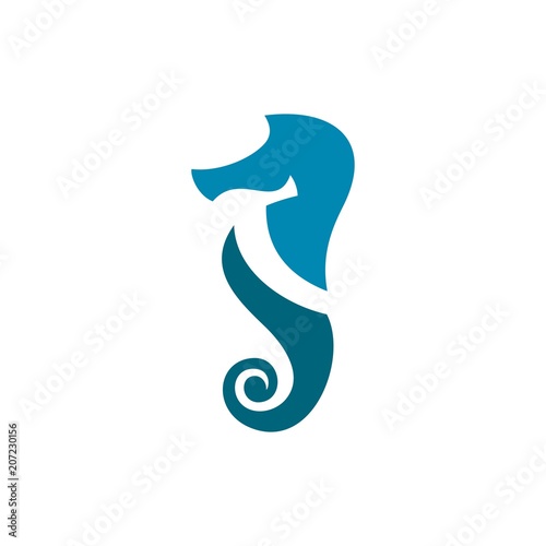 seahorse logo. sea animal icon. symbol. vector eps 08.