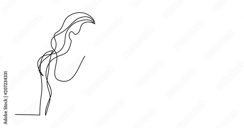 Self drawing animation of continuous line drawing of beautiful girl Self drawing animation of continuous line drawing of beautiful girl