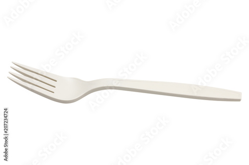 plastic fork isolated on white background