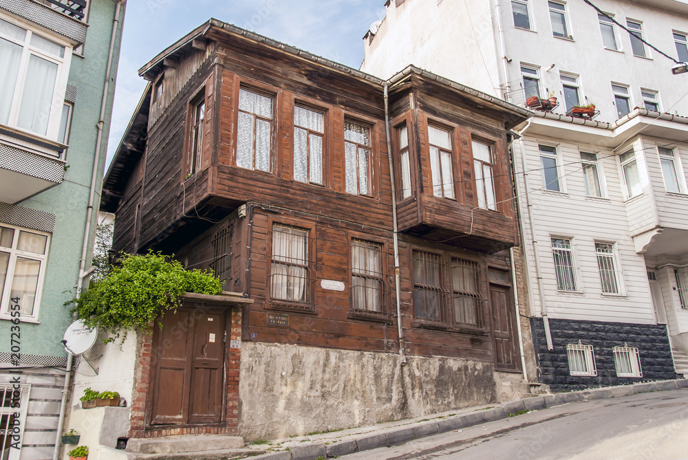 Istanbul, Turkey, 18 April 2006: Old Salacak Wooden Houses in the Uskudar district of Istanbul. Istanbul, Turkey, 18 April 2006: Old Salacak Wooden Houses in the Uskudar district of Istanbul.