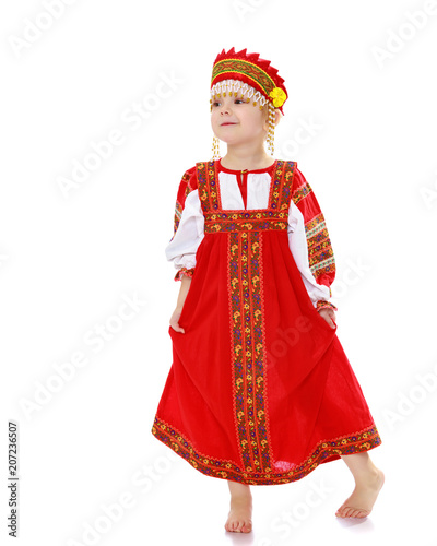 Girl in Russian national costume.