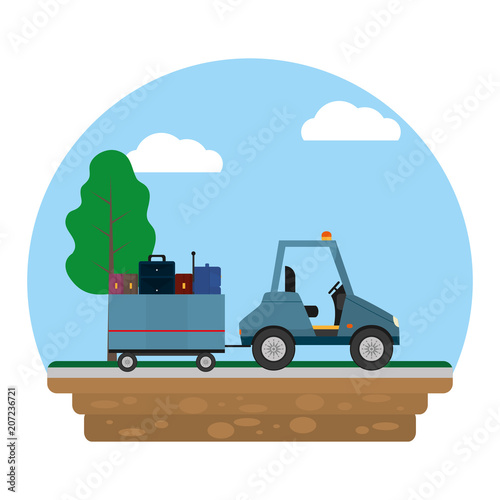 color vehicle towing luggage transport service