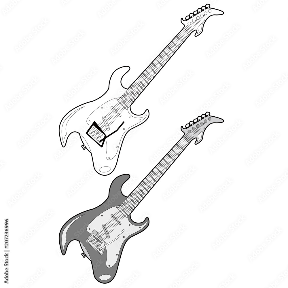 Obraz premium Electric guitar vector design illustration template