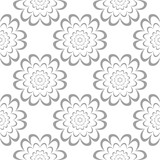 Gray floral ornament on white background. Seamless pattern