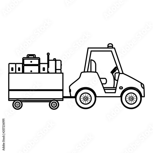 line vehicle towing service with travel luggages