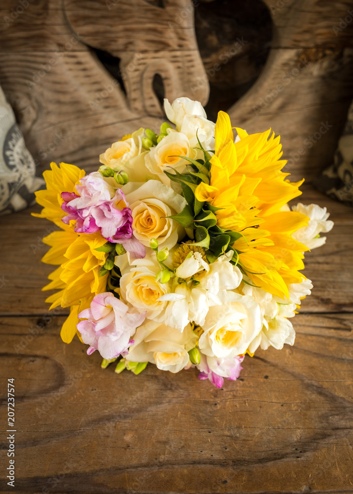 bouquet flowers wedding sunflower