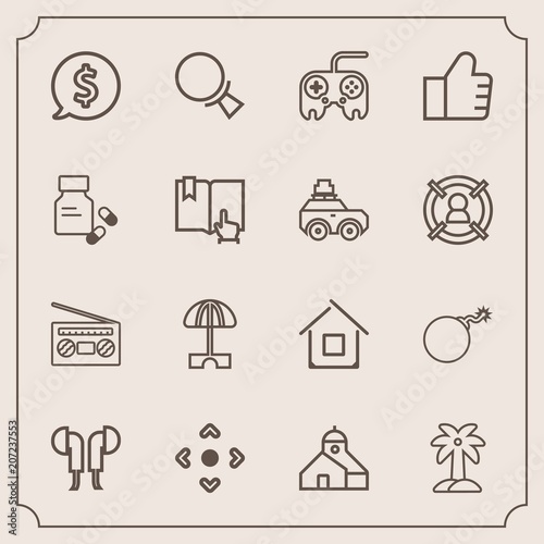 Modern  simple vector icon set with architecture  nuclear  audio  headset  music  weapon  record  medicine  frame  click  internet  book  palm  technology  price  magnifying  summer  health  war icons