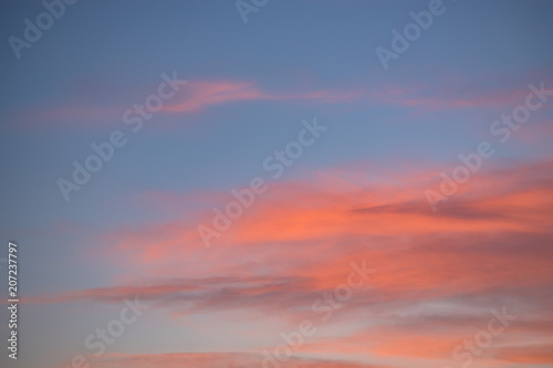 Dramatic sunset and sunrise sky with pink clouds © Yakov