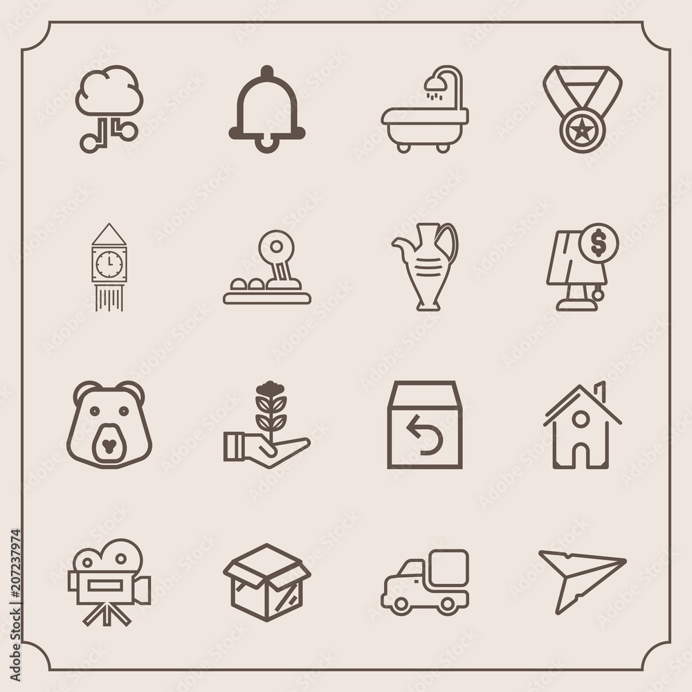 Modern, simple vector icon set with tripod, wild, bell, nature, modern, message, technology, communication, box, delivery, bear, growth, package, home, order, shipping, grizzly, interior, video icons Modern, simple vector icon set with tripod, wild, bell, nature, modern, message, technology, communication, box, delivery, bear, growth, package, home, order, shipping, grizzly, interior, video icons