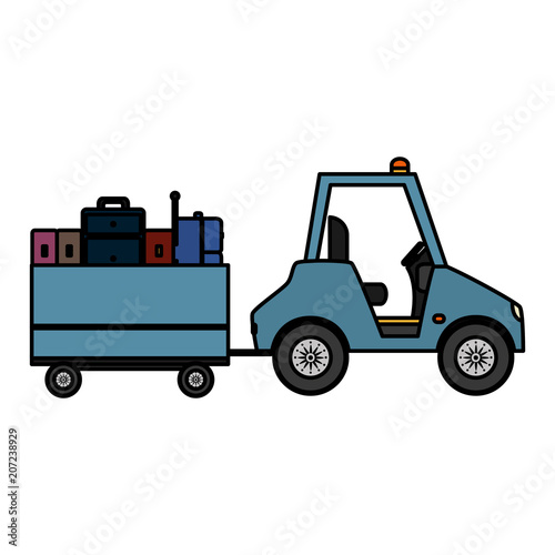 vehicle towing service with travel luggages