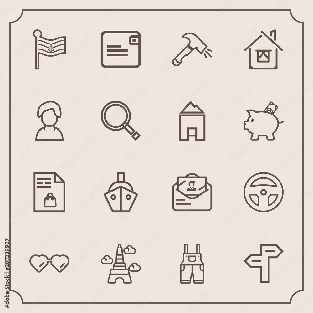 Modern, simple vector icon set with tool, america, direction, sign, sun, landmark, shovel, work, glasses, sunglasses, mail, notebook, post, dollar, arrow, wear, way, laboratory, uniform, eiffel icons Modern, simple vector icon set with tool, america, direction, sign, sun, landmark, shovel, work, glasses, sunglasses, mail, notebook, post, dollar, arrow, wear, way, laboratory, uniform, eiffel icons