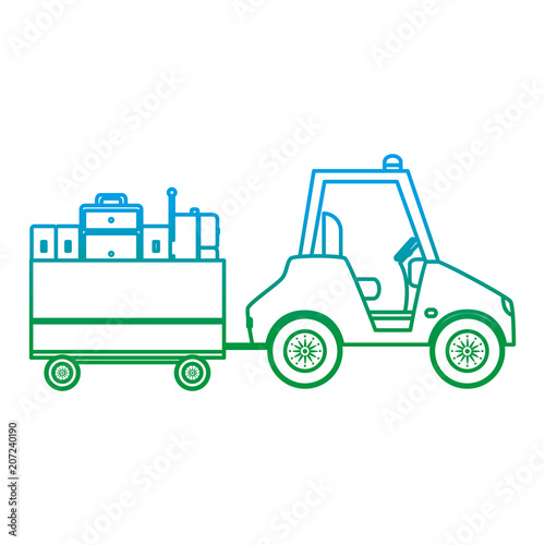 degraded line vehicle towing service with travel luggages