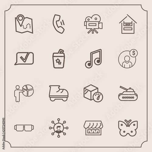 Modern, simple vector icon set with butterfly, fun, video, sun, people, communication, mobile, businessman, gun, presentation, home, tripod, road, box, war, map, travel, screen, wing, white, pin icons