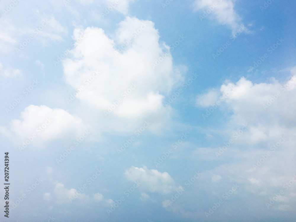 Fototapeta premium White clouds and blue sky background.