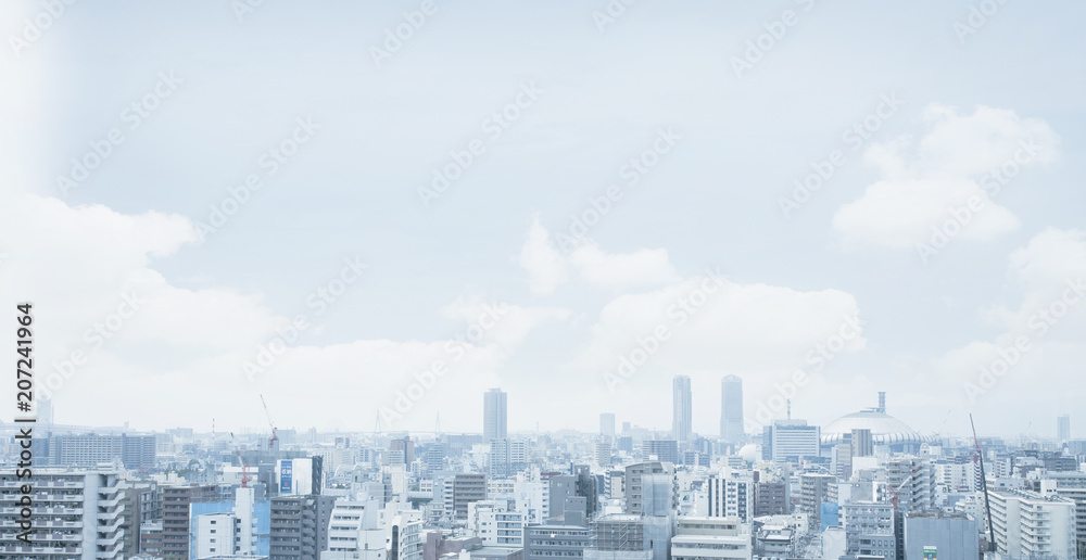 日本大阪難波の空雲街並み都市景観