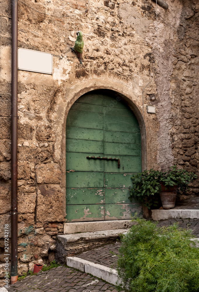 green door in ancient country