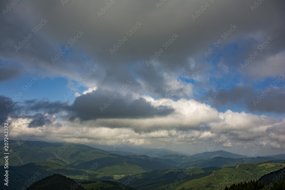 Beautiful cloudy mountain landscapes