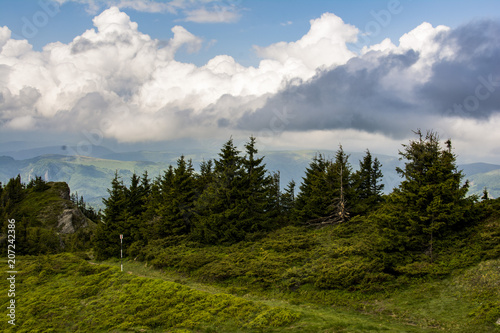 Beautiful cloudy mountain landscapes