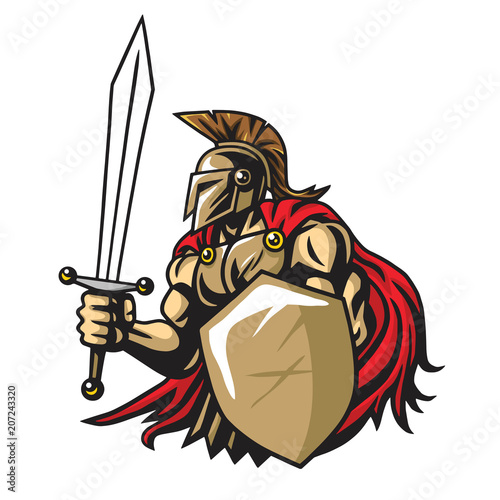 Spartan Warrior Vector Mascot photo