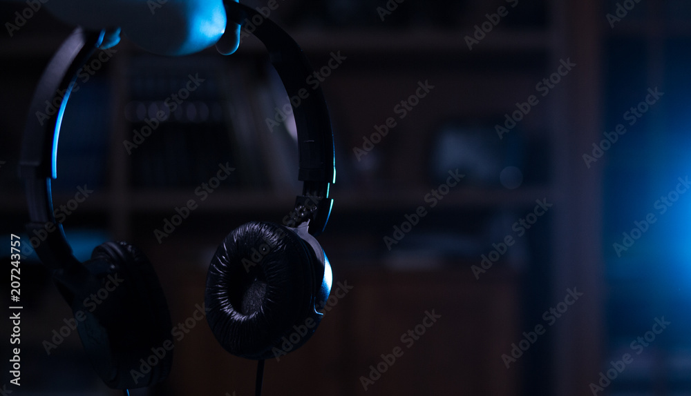 DJ headphones. Music concept