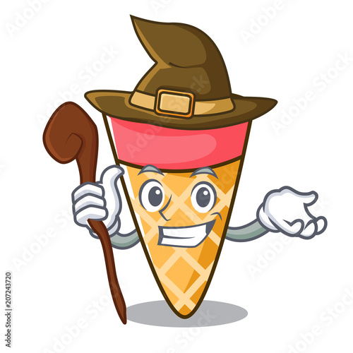 Witch ice cream tone mascot cartoon