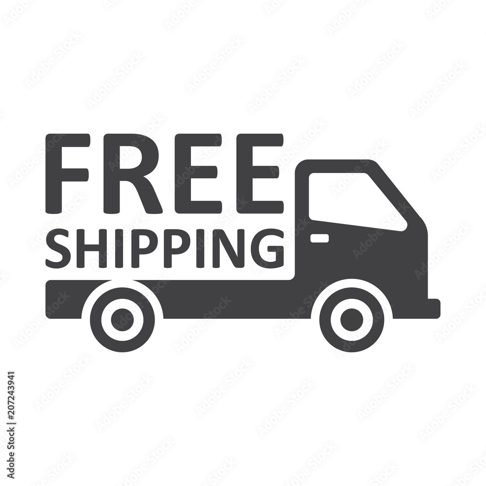 free shipping truck on white background free shipping truck on white background