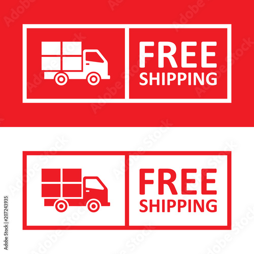 Free shipping. Badge with truck icon