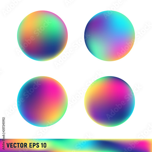 Rainbow titanium circle spheres. 