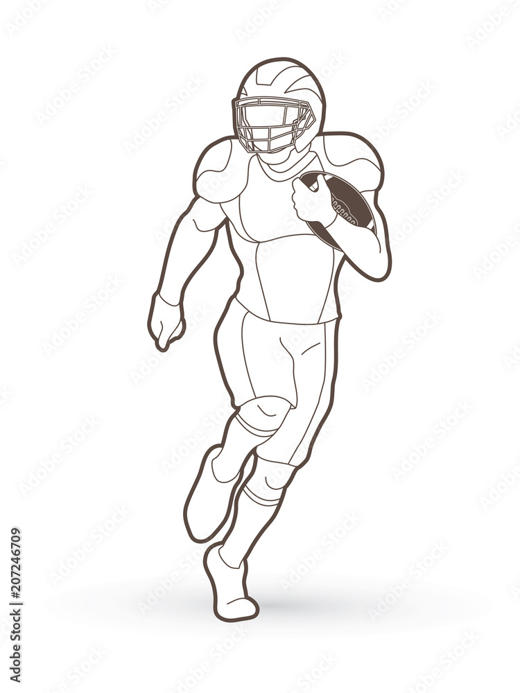 american football player outline