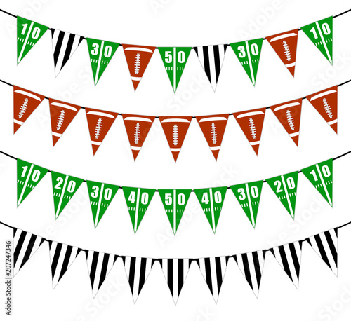 American football bunting flags party decoration
