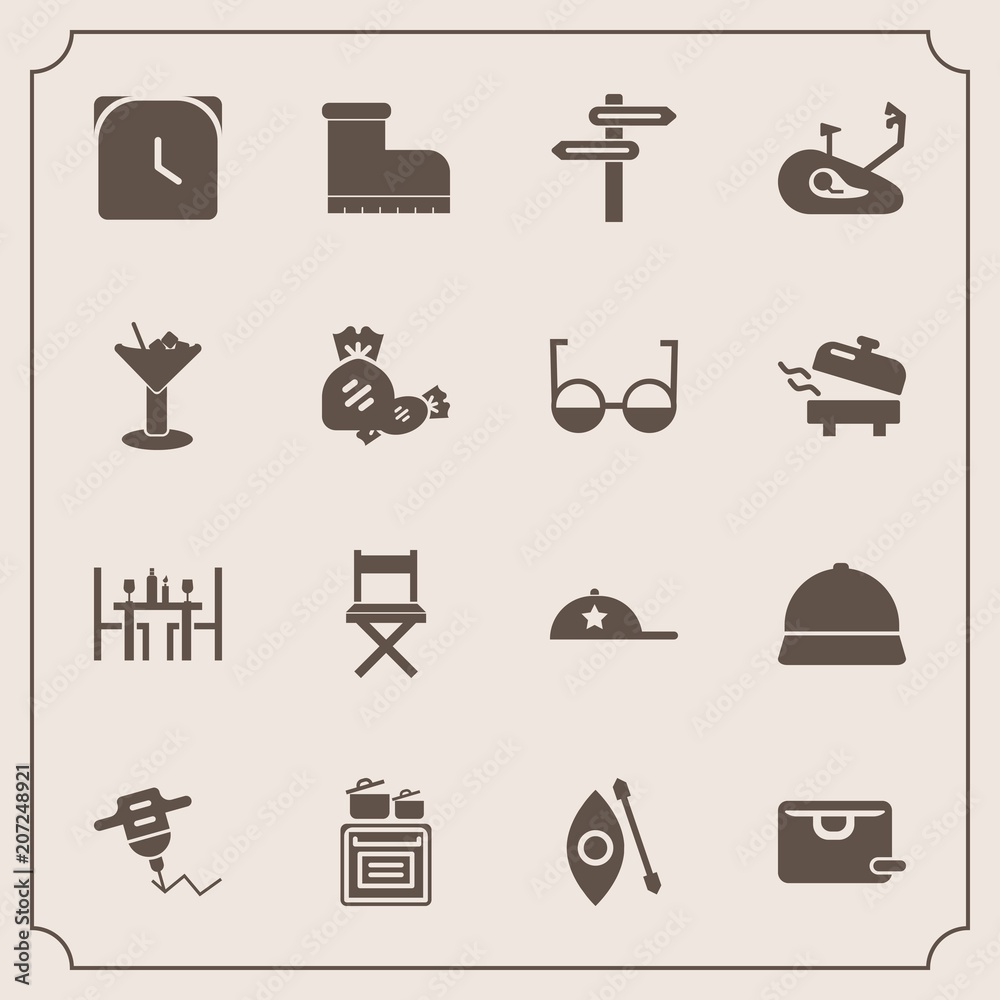 Modern, simple vector icon set with restaurant, modern, bicycle, glass, watch, direction, fashion, clock, kayak, hour, water, leather, fitness, seat, clothing, time, drill, cooking, activity, icons Modern, simple vector icon set with restaurant, modern, bicycle, glass, watch, direction, fashion, clock, kayak, hour, water, leather, fitness, seat, clothing, time, drill, cooking, activity, icons