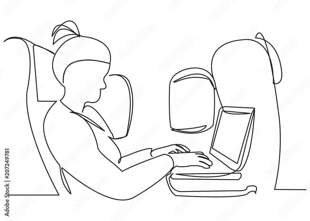business woman in the airplane behind the laptop business woman in the airplane behind the laptop