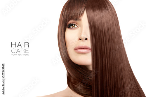 Canvas-taulu Hair salon concept. Beauty model girl with healthy straight hair