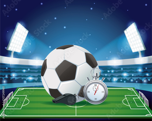 Football stadium with fans graphic vector illustration graphic design