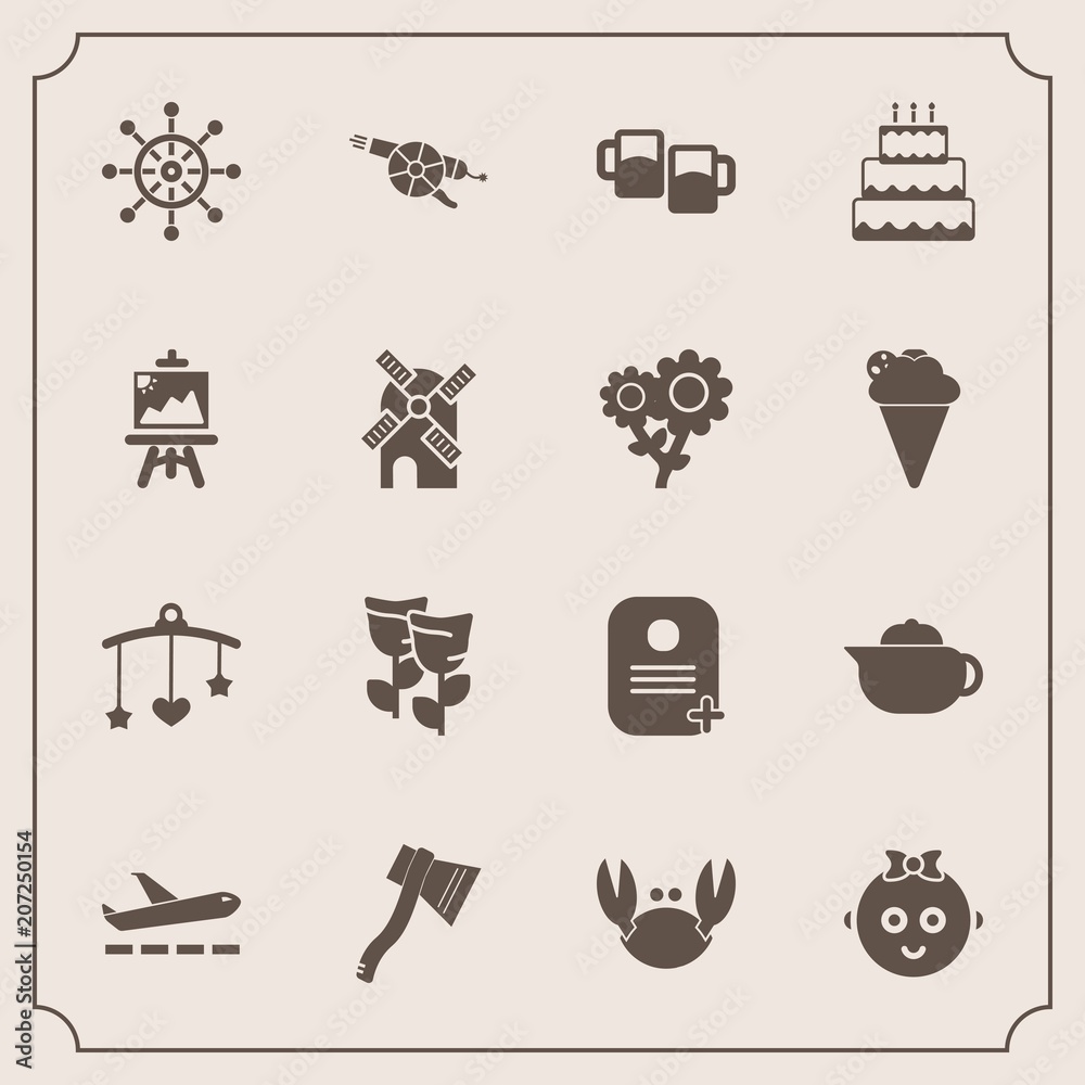 Modern, simple vector icon set with breakfast, dessert, war, pub, axe, blossom, airplane, sea, hot, wheel, baby, food, bar, bed, nautical, rudder, identity, cake, toy, childhood, tool, drink icons Modern, simple vector icon set with breakfast, dessert, war, pub, axe, blossom, airplane, sea, hot, wheel, baby, food, bar, bed, nautical, rudder, identity, cake, toy, childhood, tool, drink icons