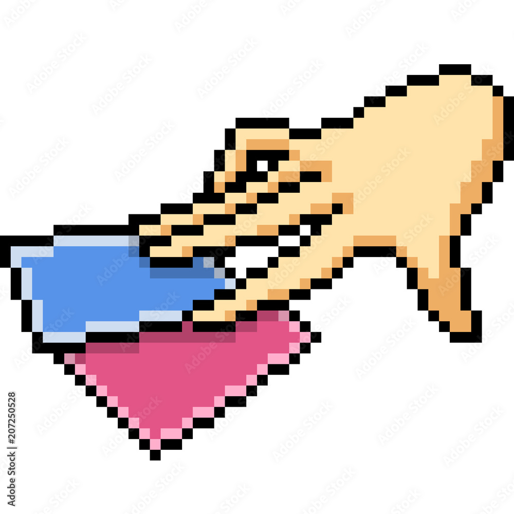 Fototapeta premium vector pixel art gamble hand
