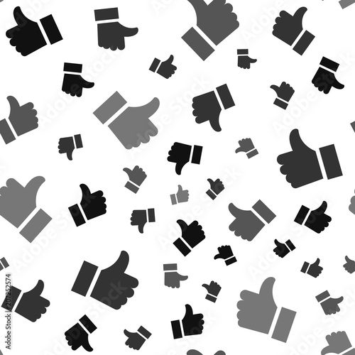 Like icon seamless pattern background. Business flat vector illustration. Thumb up sign symbol pattern
