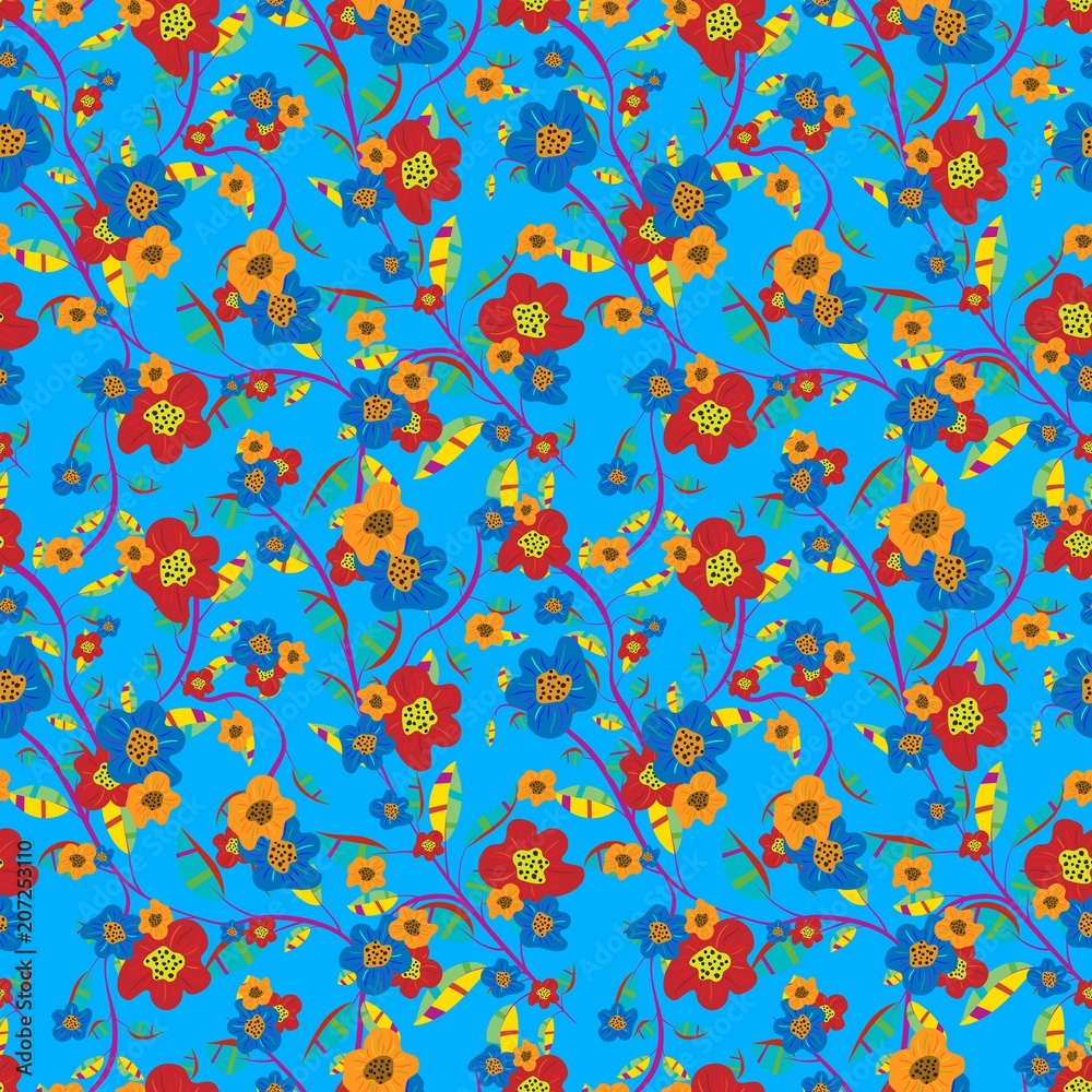 Seamless repeating floral pattern