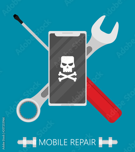 Mobile repair and development illustration