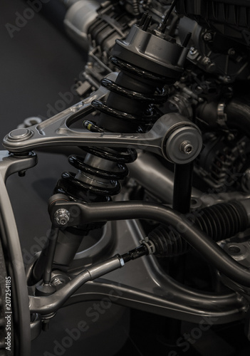 Car Suspension system assembly, automotive concept, suspension system, stability technology
