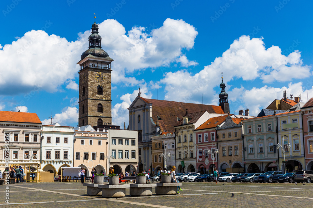Fototapeta premium Main square in Ceske Budejovice (Budweis), Czech Republic