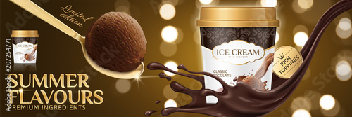 Premium chocolate ice cream cup