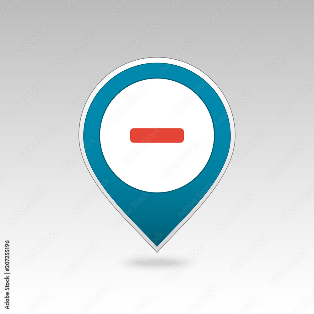 Minus pin map icon. Map pointer, markers. Minus pin map icon. Map pointer, markers.
