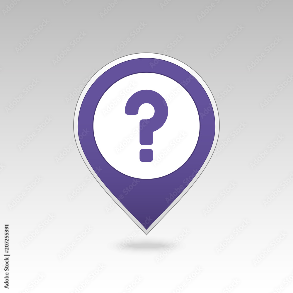 Question mark pin map icon. Map pointer, markers. Question mark pin map icon. Map pointer, markers.
